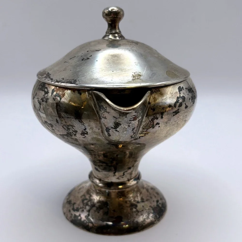 Vtg Silver Plated Teapot Towle William Adams Moody Aged Patina Vermial Gold Wash